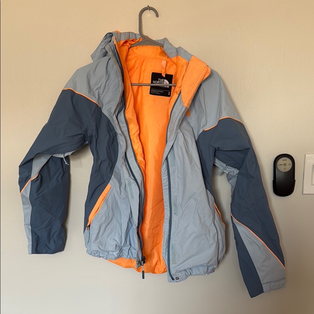 The North Face Two-Tone Gray and Vibrant Orange Jacket